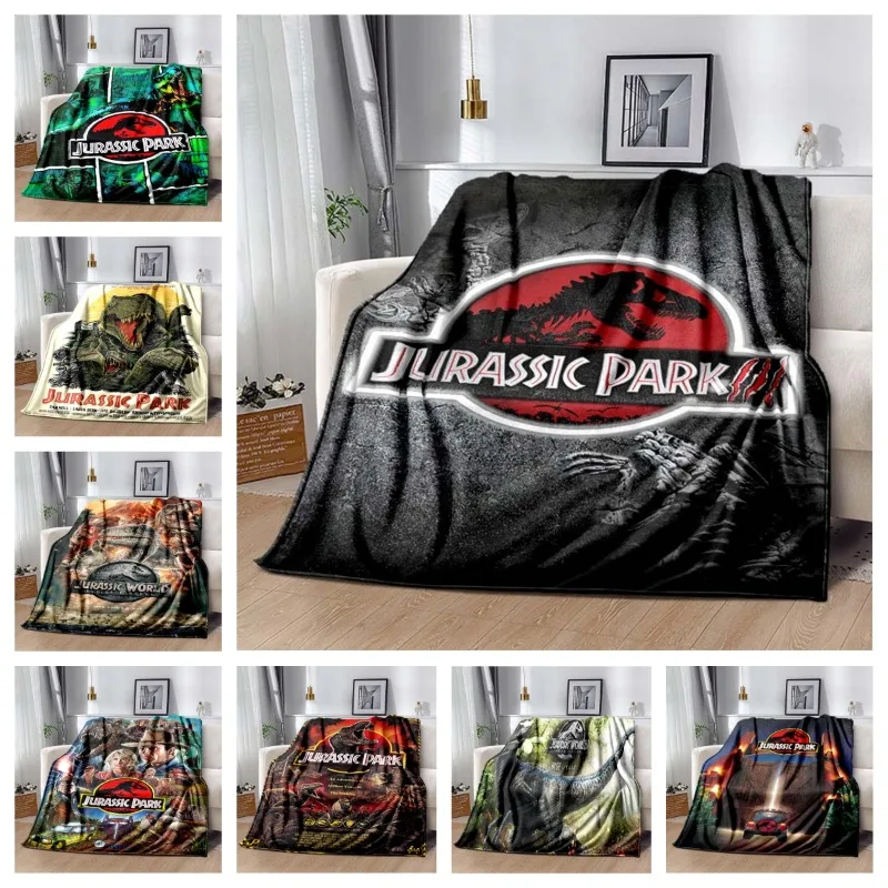 

MINISO3D Cartoon Jurassic Park Dinosaur Flannel Blanket Home Sofa Bed Bedroom Living Room Warm Portable Picnic Gift Soft Blanket