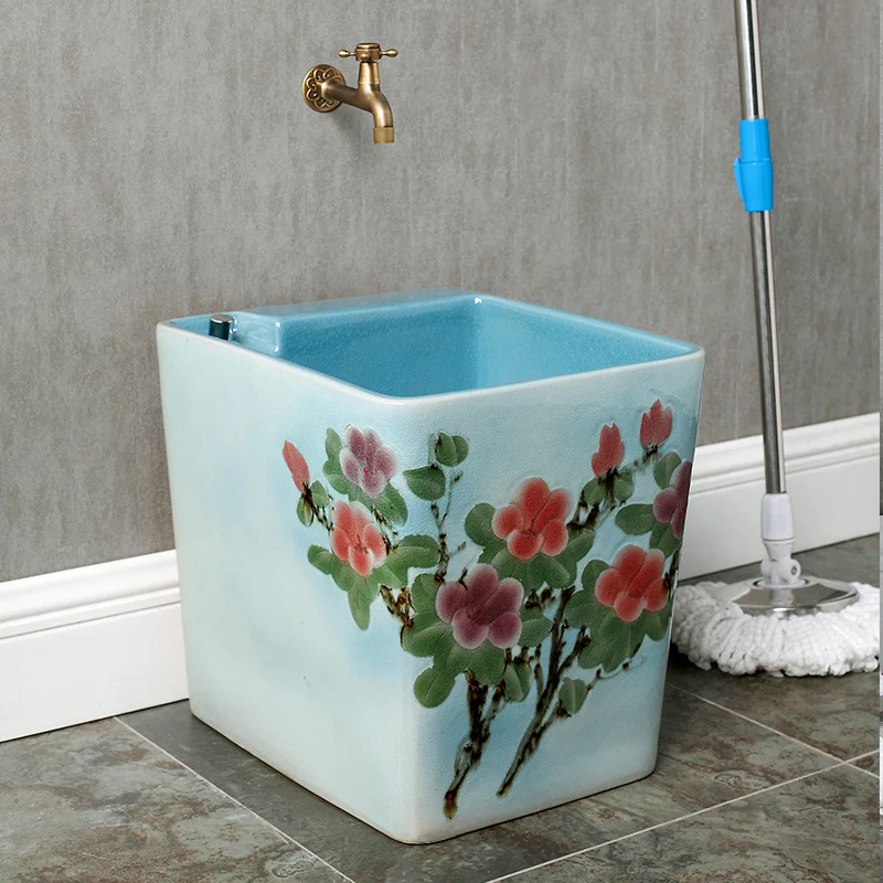 Ceramic mop sink, mop pool, balcony, bathroom, small size