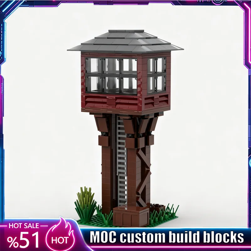 563PCS Western Elevated Gate Tower MOC Model Custom Puzzle Architecture DIY Creative Assembly Educational Toy Collection Gifts