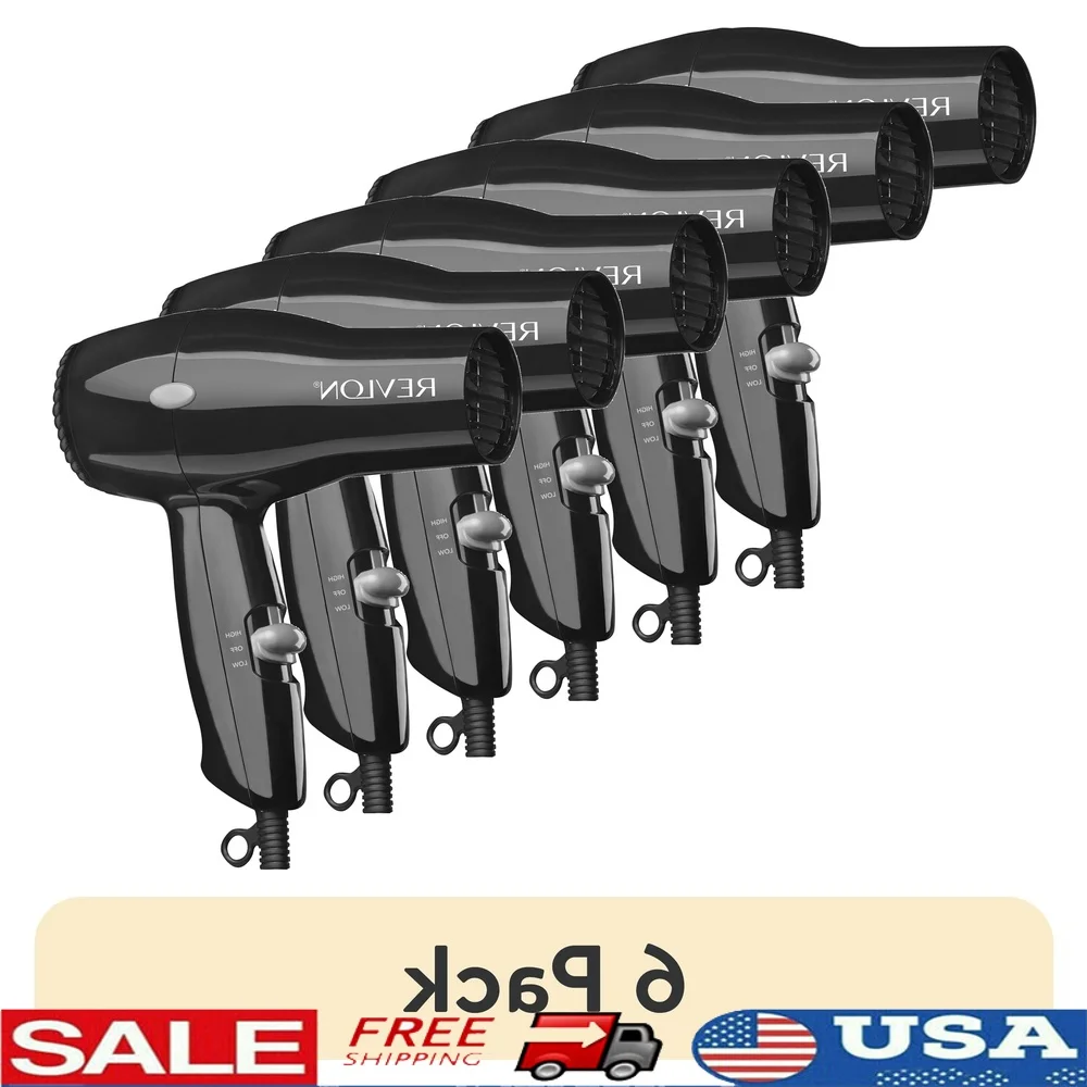 

Компактный фен мощностью 1875 Вт, 6 шт., легкий фен для путешествий, 2 настройки скорости нагрева, антистатические технологии, простота обслуживания