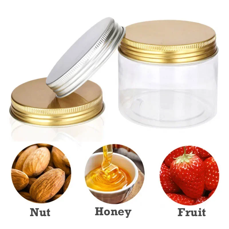 20Pcs Plastic Empty Jar with  Aluminum Lid 150ml PET Food Packaging Bottles Oil Wax Storage Jars Cosmetics Face Cream Containers