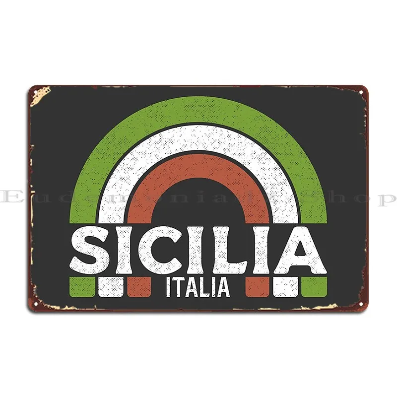 Sicilia Italy Metal Plaque Customized Bar Create Custom Living Room Tin Sign Poster