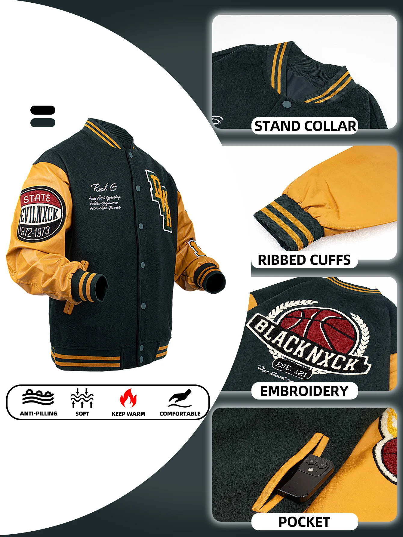 Jaket Varsity Vintage Pria Gay - Varsity Jacket Letterman ulasan dan harga