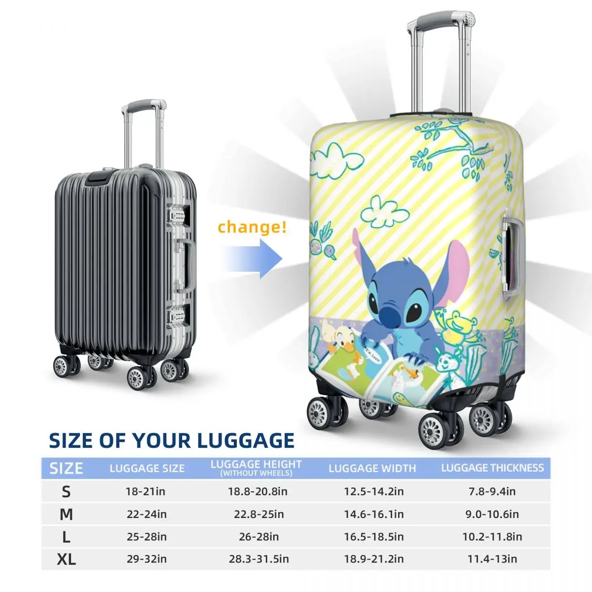 Custom Stitch Luggage Cover Protector Fashion Travel Suitcase Covers Cruise Trip Vacation Strectch Luggage Supplies Protection