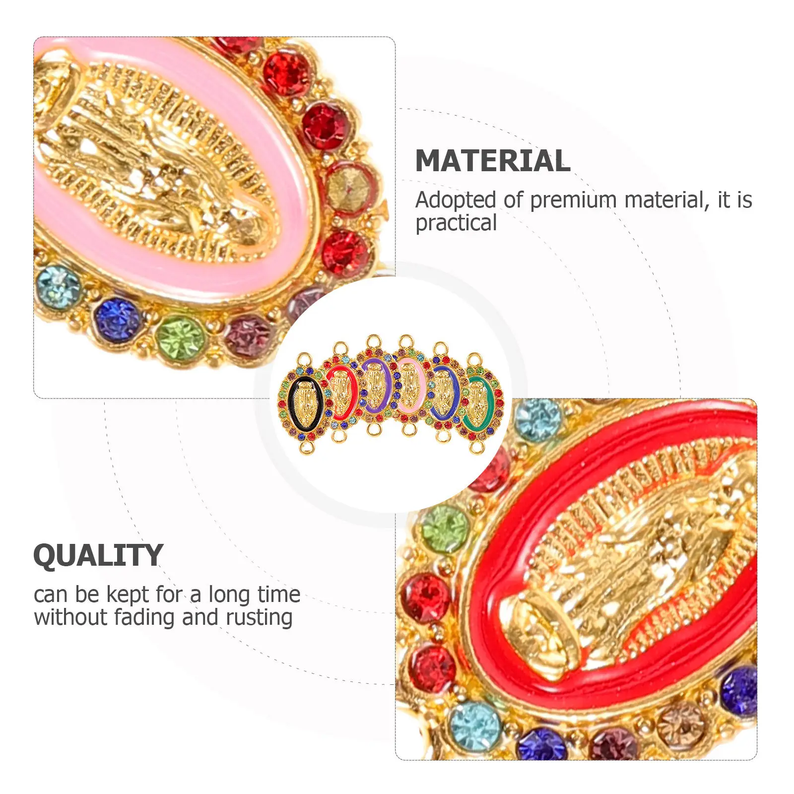 

24 шт. разноцветных подвесок Мэри из сплава для самостоятельного изготовления украшений: коннекторы для ожерелий, браслетов, серег, подвески Мэри для рукоделия