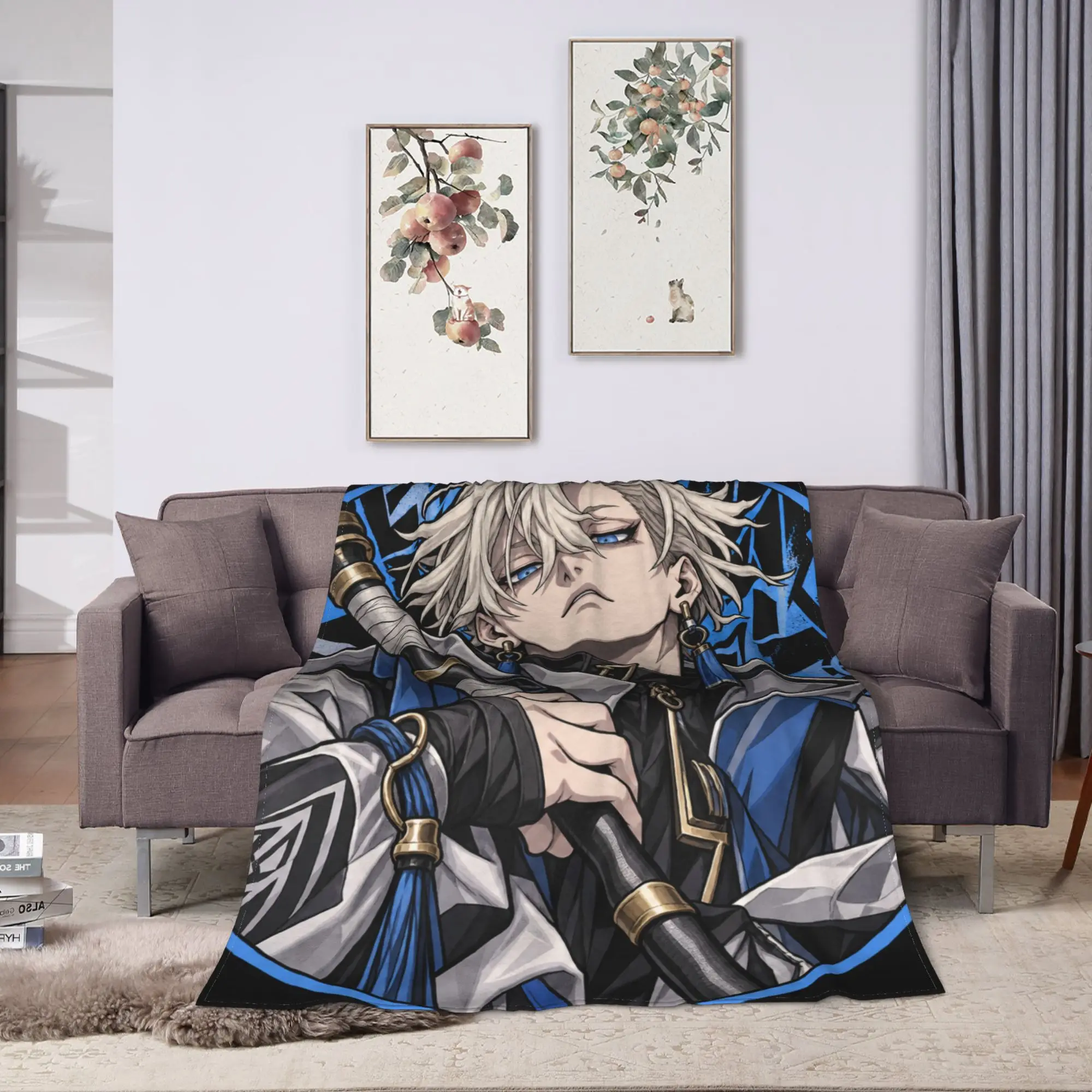 Warm Soft Blanket Boy Girl GACHIAKUTA Silver Haired Man Anime Throw Blanket  Flannel Bedspread For Couch Chair Bed Cover