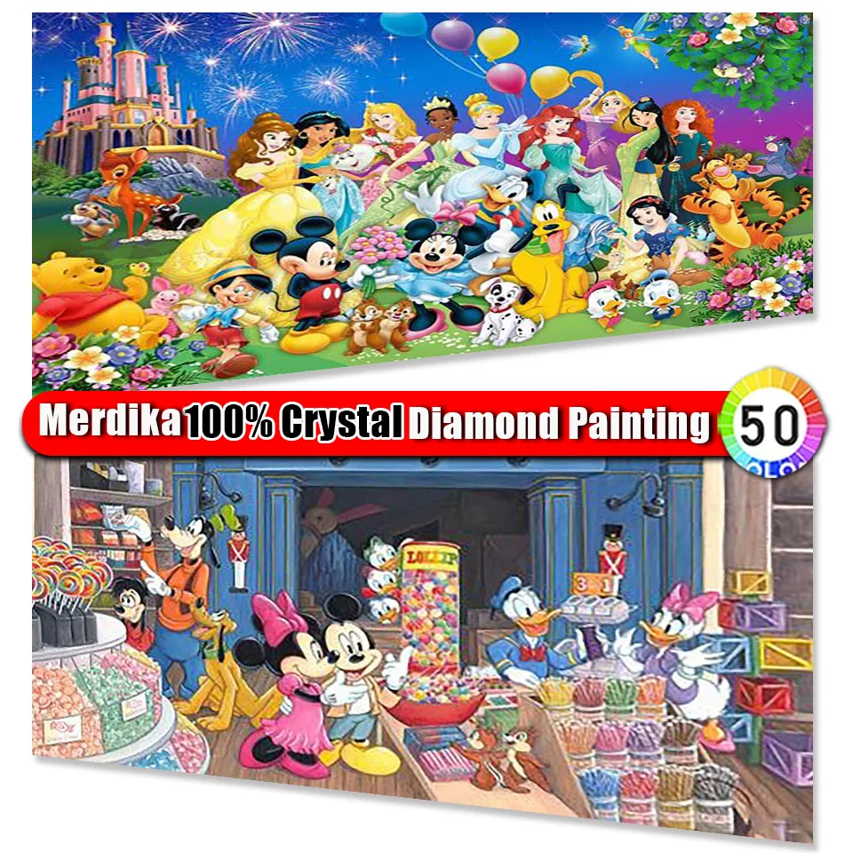 

Picture Size 100% Crystal Diamond Painting Disney Mickey Mouse Full Drill Mosaic Cross Stitch Diamond Embroidery Home Decor