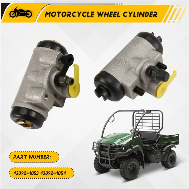 

AB61-4Pcs Front & Rear Brake Wheel Cylinders 43092-1053, 43092-1054 For Kawasaki Mule KAF450 1988 1991-1997