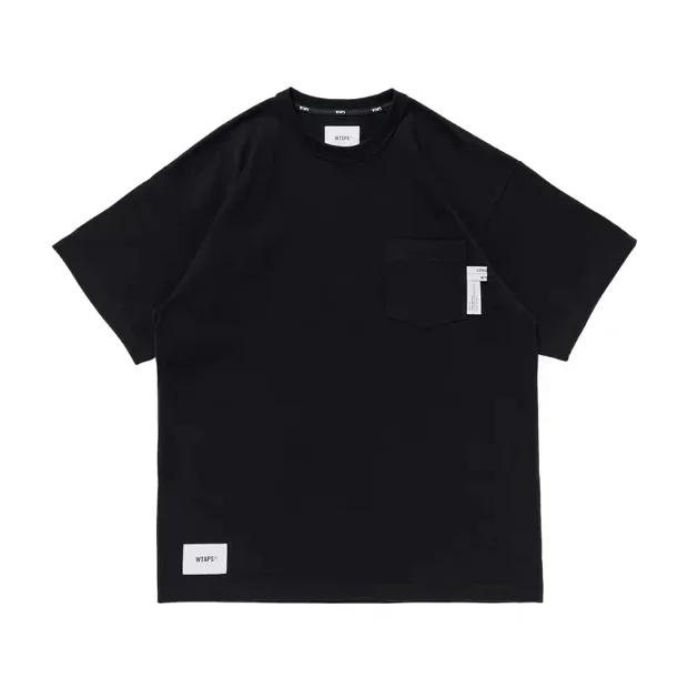 WTAPS 26SS Herren-T-Shirt aus schwerem Stoff mit Tasche, einfarbig, lockere Passform, lässiges Kurzarm-Streetwear-Shirt – Detail 3