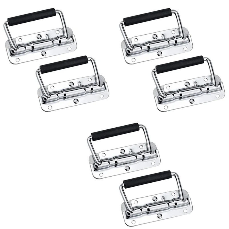 

ABUF-4Pcs 304 Stainless Steel Spring Handle Prop Box Tool Aluminum Box Handle Activity Handle Folding Industrial Handle