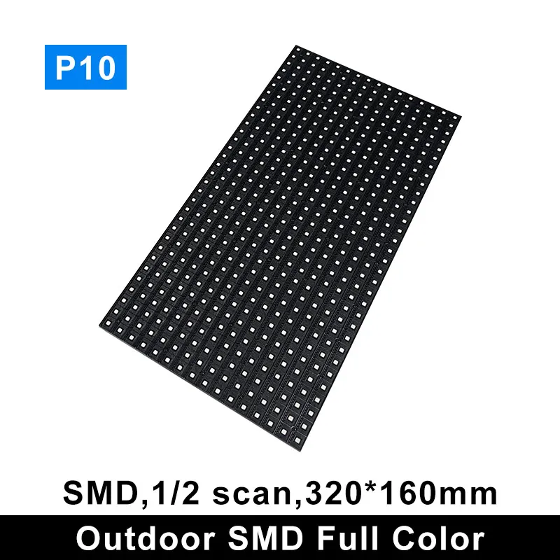 แผงหน้าจอ LED RGB P10 LED กลางแจ้ง320*160มม. 32*16พิกเซลการสแกน SMD3535 1/2สีเต็มรูปแบบ P10โมดูลแสดงผล LED