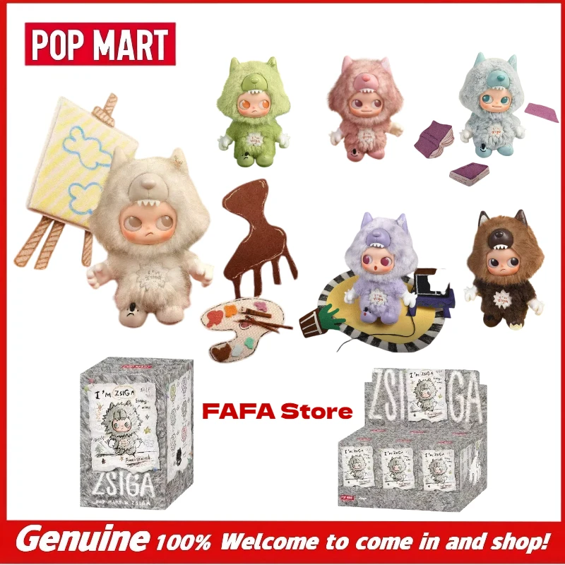 In Stock Pop Mart Zsiga Im Zsiga Series Vinyl Fluffy Plush Pendant Blind Box Mysterious Box Surprise Box Festival Gifts Plush