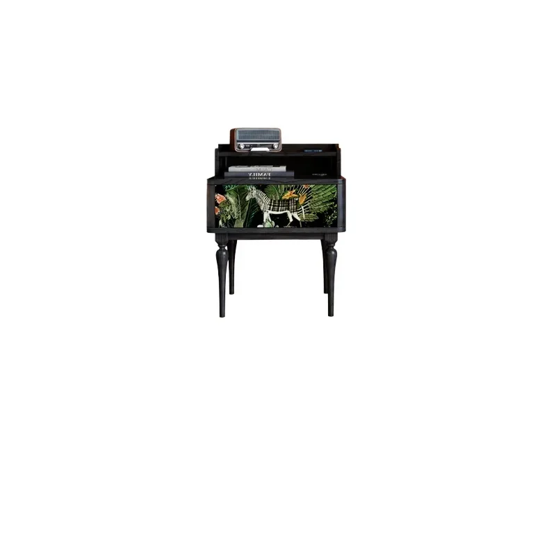 French retro style bedroom home light luxury high-end bedside table