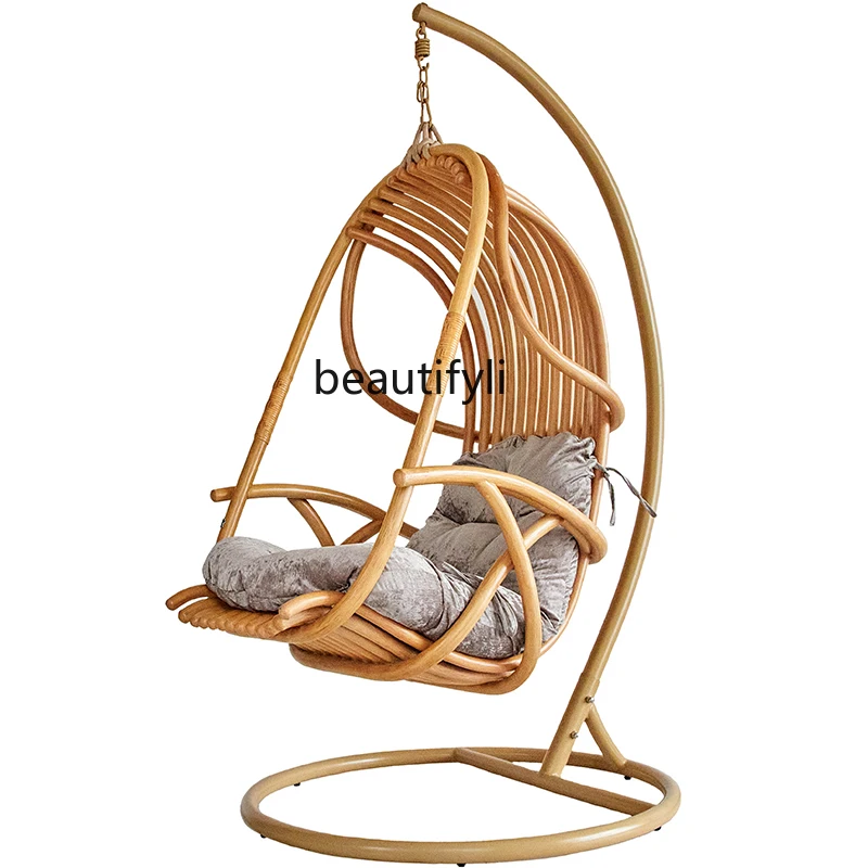 Modern Minimalist Designer Model Real Rattan Chair Indoor Swing Lazy Balcony Nacelle Chair