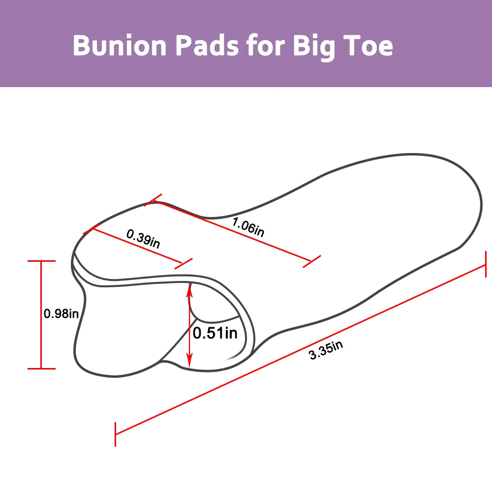 Pexmen 2Pcs Bunion Cushion Protector Bunion Corrector Pads with Separator for Big Toe Pain Relief Calluses Blister and Corns