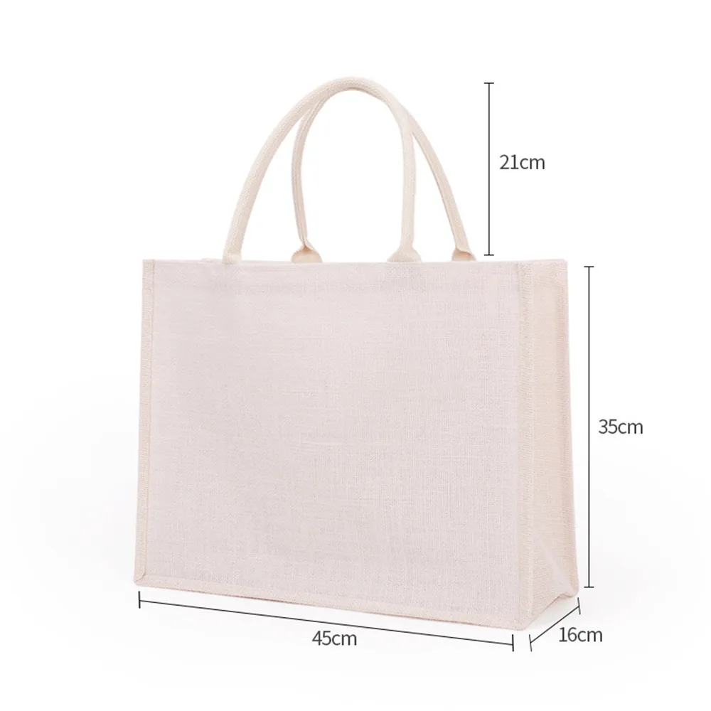 Tote Shopping Bag Women Casual Large Capacity Travel Beach Storage Organizer DIYBlank Bag with Sturdy Handle