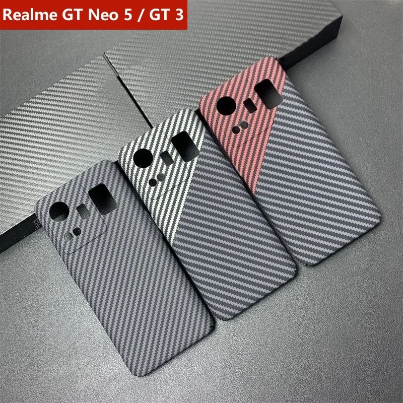 

Matte Hard Case For Realme GT Neo 5 Case Carbon Fiber Texture Pattern Phone Cover For Realme GT3 Neo5 5G Slim Ultra Thin Bumper