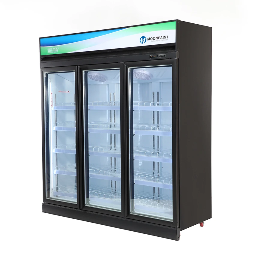 باب زجاجي ثلاجة سوبر ماركت عرض الثلاجات المشروبات التجارية البيرة الخضار الفاكهة كعكة عرض الفريزر