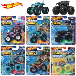 Original Hot Wheels Monster Car Crushed Trucks Big Foot Boys Toys 1/64 Diecast Mega Wrex Nissan Pickup Batman Beast Bashers Gift