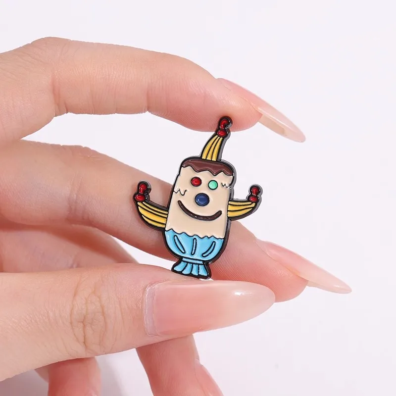 SpongeBob Ice Cream Enamelled Brooches Cartoon Pins Backpack Lapel Badges Fashion Jewelry Accessories Festival Souvenir Gifts