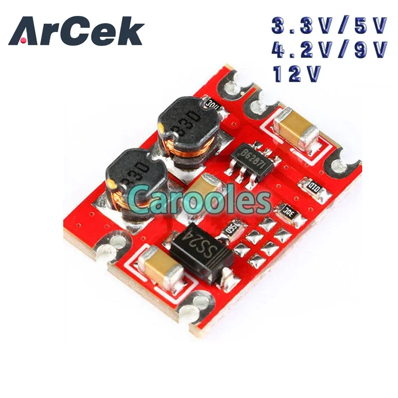 

S09 DC-DC Automatic Buck Boost Power Module Step Up and Down Board Input 3V-15V Output 3.3V/5V/4.2V/9V/12V Electronic DIY PCB