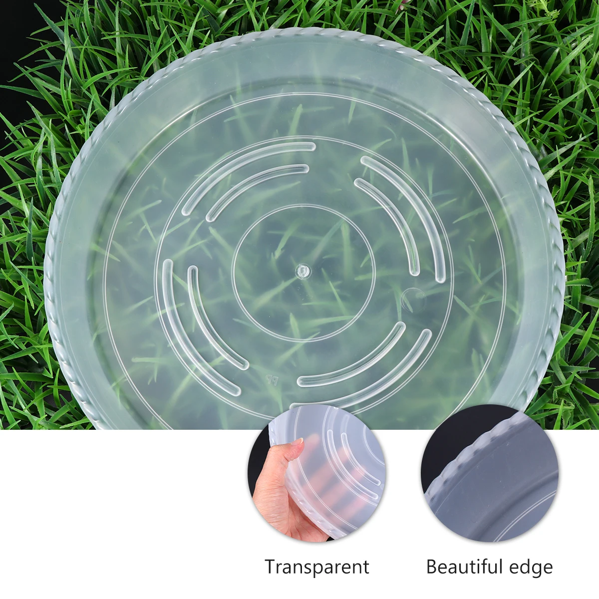 

2pcs Flowerpot Tray Transparent Resin Plant Pot Base Durable Halloween Decorations Balcony Garden Indoor Watering