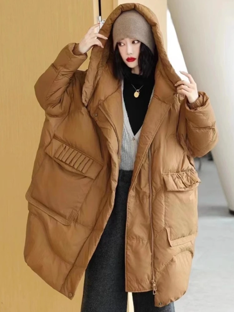 Winter Jackets Woman 2024 Hooded Oversize Wide Version Down Jackets Thick Warm Puffer Coat Female Loose Casual Woman Long Coat