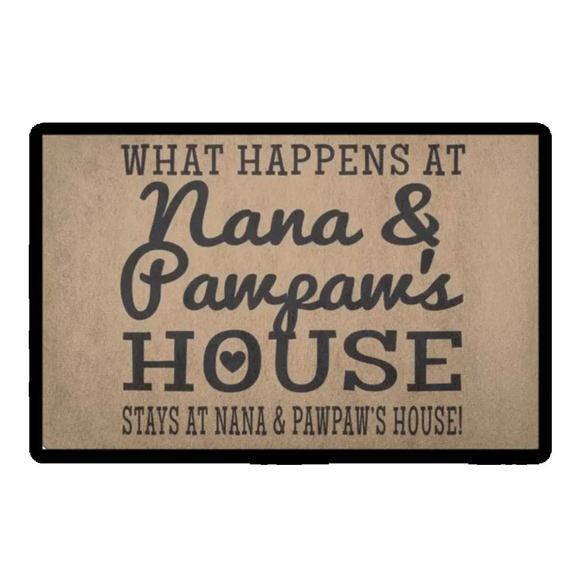 What Happens at Nana Pawpaw's House Doormat Rubber Bathroom Kitchen Mat Garden Garage Door Floor Mat Non-Slip Carpet Rug
