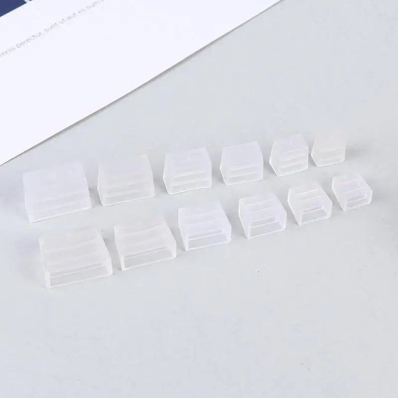 Silicone End Caps 50Pcs for 220V LED Strip Light 2835 5050 Neon Lamp Dustproof Flexible Cover for Indoor Projects