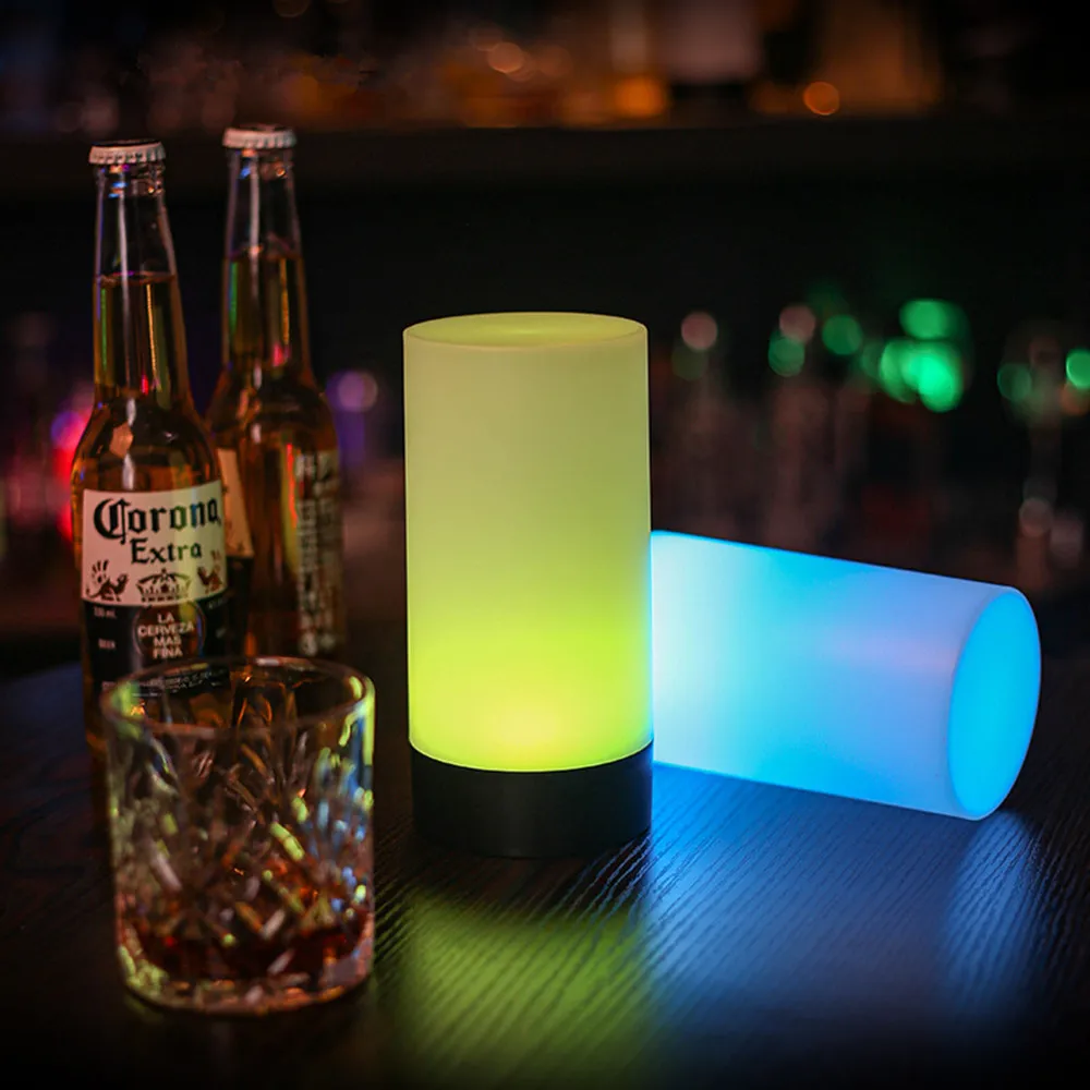 LED Atmosphere Festive Party Indoor Table Decoration RGB Colorful Cylindrical Table Lamp