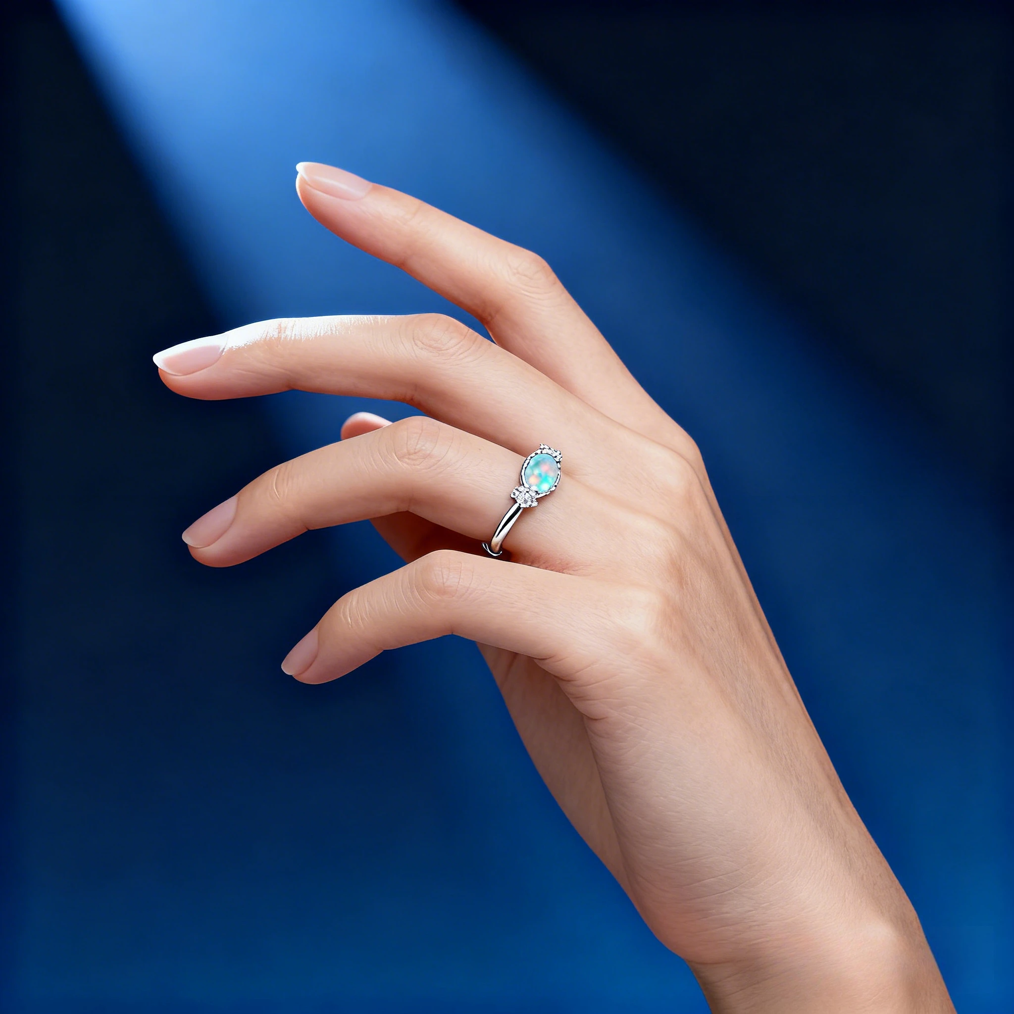 Hot-selling Silver Opal Rings Ladies' Tail Sub-rings Boho Wedding Engagement Jewelry for Women Couple Free Shipping Items 2026