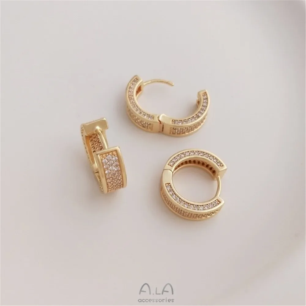 Micro-inlaid with Zirconium Fashion Earrings 14K Wrapped in Gold Round Oval Drop-shaped Earrings Advanced Ear Accessories E243