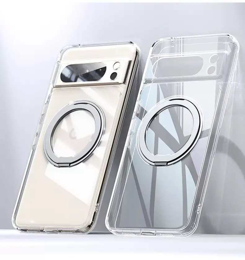 360° drehbare Halterung für Google Pixel 10 9 11 Pro XL 8 7 6 Pro 10A 9A 8A 7A 6A Magsafe Transparente Standhalterung Stoßfeste Hülle