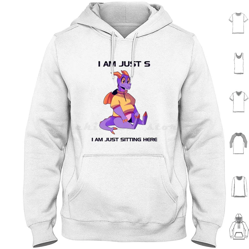 Figment-I Am Just Sitting Here Hoodies Long Sleeve Figment Wdw Center Vintage Cartoon