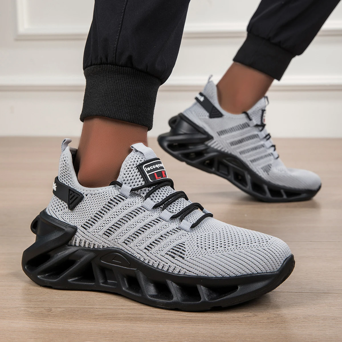 Modische Vielseitige Bequeme Gestreifte Sport-Freizeitschuhe für Herren, Unisex Dickbesohlte Lauf- und Wanderschuhe – Detail 13