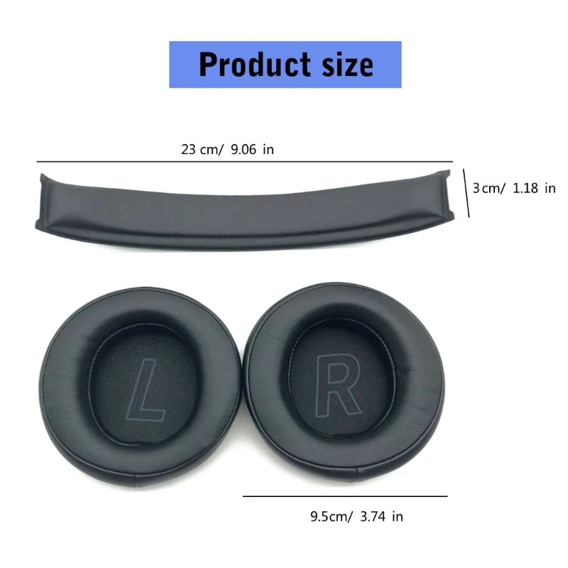 Protein Leather Ear Pads Ear Cushions Cover Head Beam Cover for Hecate G5BT Headphones