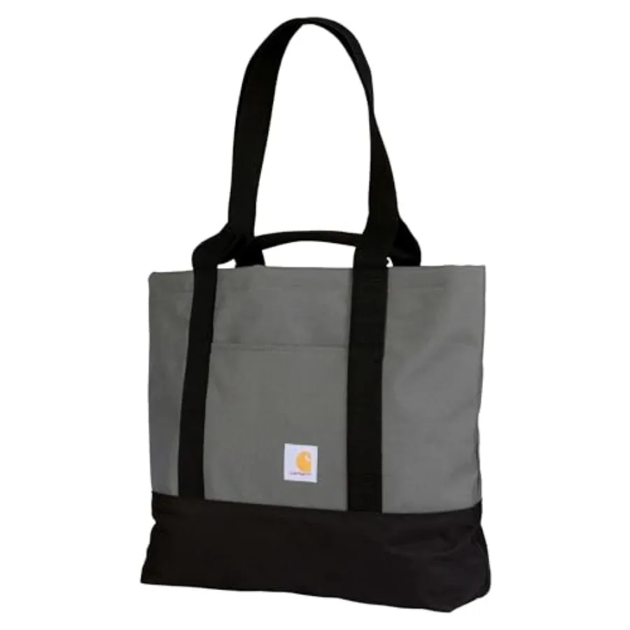 

Vertical Open Tote Bag for Daily Commute Water-Repellent Polyester Black Durable with Adjustable Hand and Shoulder Straps