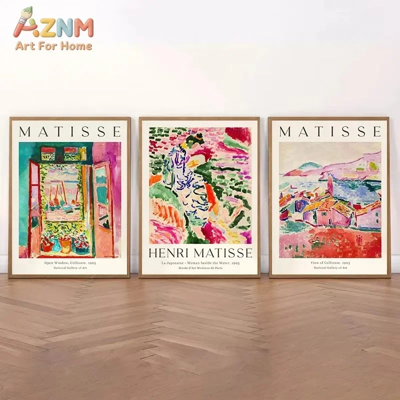 Henri Matisse Abstract Canvas Wall Art Colorful Fauvism Landscape Exhibition Poster Print Unframed Canvas Poster for Living Room