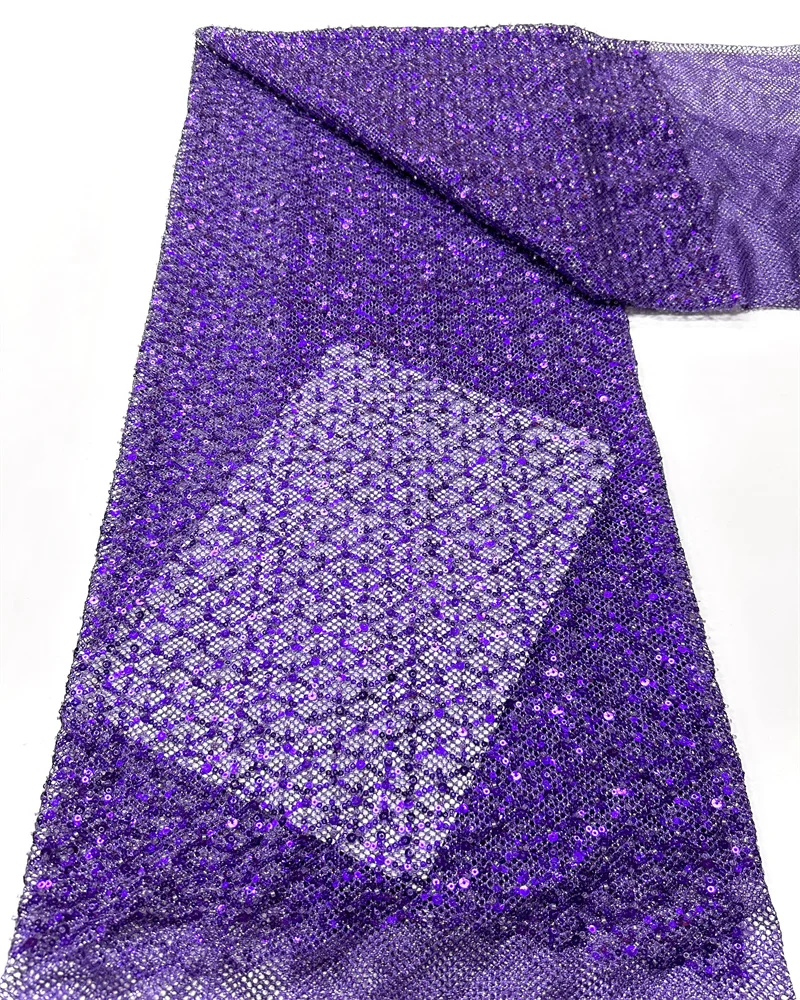 

Африканское кружево 5 ярдов, высококачественное, 2026, нигерийское, с пайетками, бисером, 3D вышивкой, цветочное, для шитья