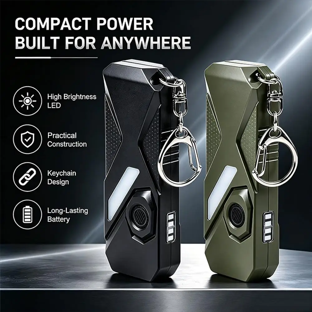 Mini COB LED Keychain Flashlight USB-C Rechargeable Side light multiple light source modes Suitable for camping and hiking