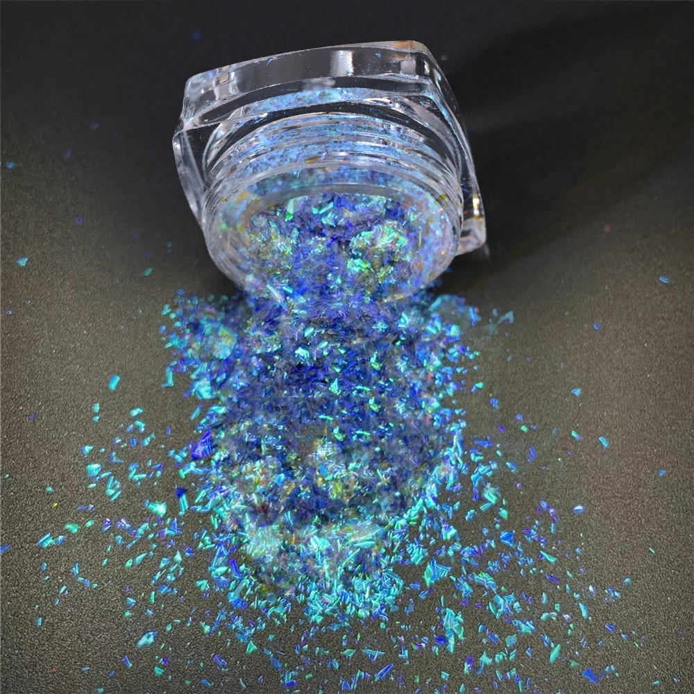1Jar Metallic Spiegel Chrom Nagel Pulver Holographische Laser Silbrig Goldene Nagel Reiben Glitter Pigment UV Gel Polnisch Spiegel Powde