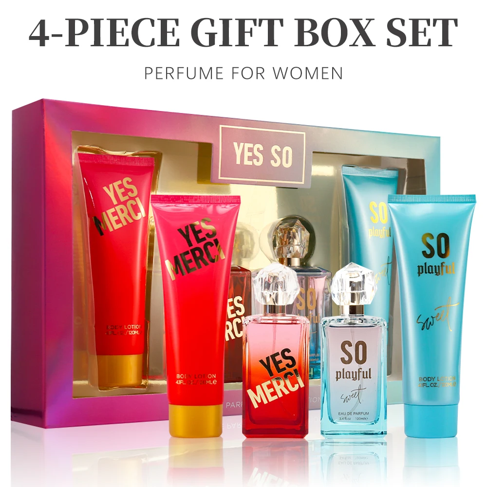 Eau de Parfum Spray and Body Lotion Gift Set Women's Fragrance Sets 2 Pc 3.4fl.oz EDP Spray and 2 Pc 4.1fl.oz Body Lotion