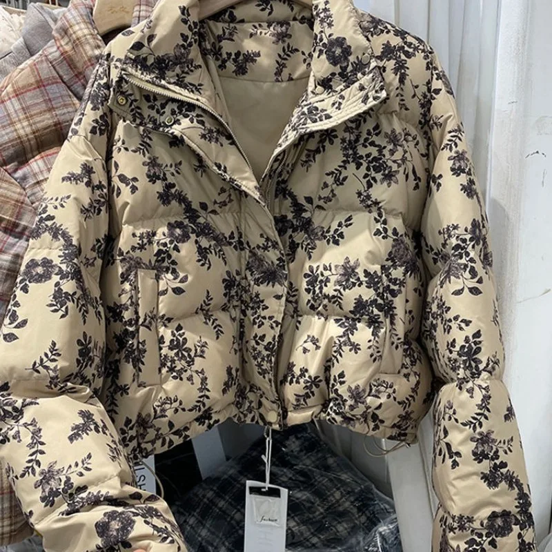 Women's Autumn/Winter Top Coat Cotton Coat Lapel Contrasting Colors Retro Simple Comfortable Casual Design Soft Niche Versatile