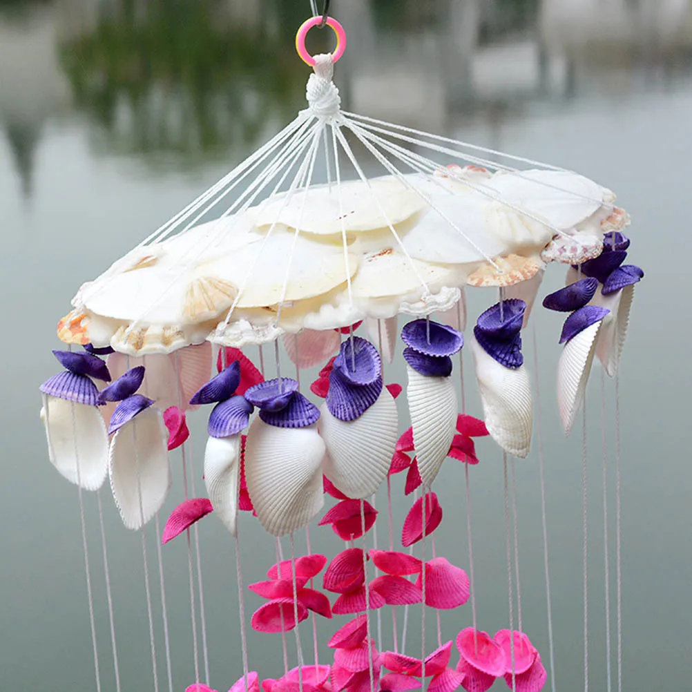 

1PC Wind Chimes Mediterranean Style Colorful Shell Spiral Wind Chimes for Corridor Window Decor Random Color