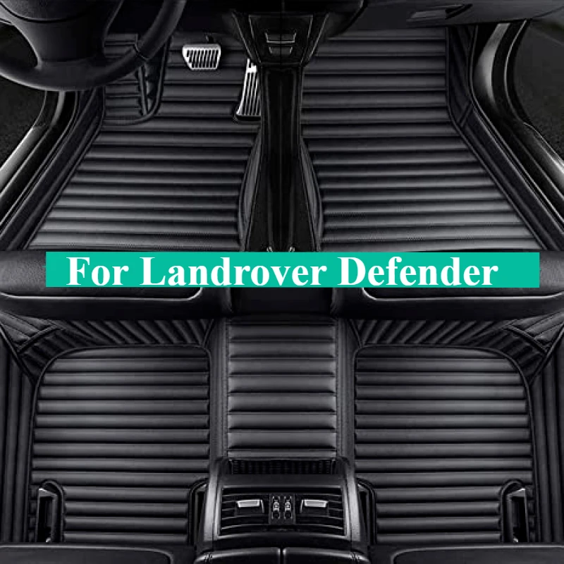 Custom Car Floor Mats For Landrover Defender 2008-2024 Leather Carpets Auto Interior Accessories Truck Foot Automobile Cover