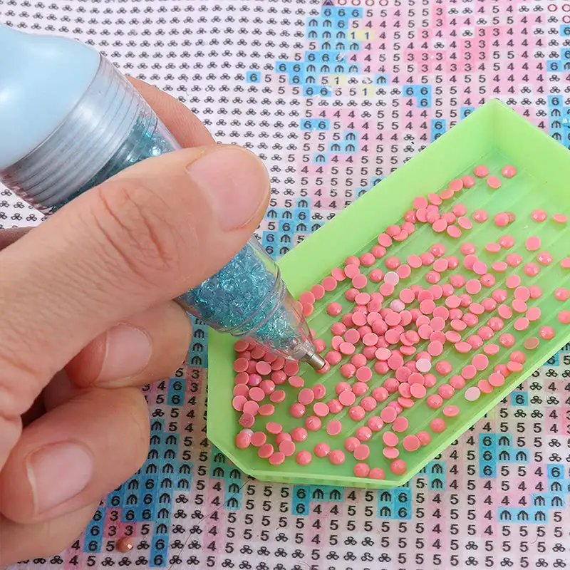 Strumento per penna per pittura con diamanti Penna per arte con diamanti Penna per trapano a punta a forma di vaso di fiori Punta per unghie Punteggiatura di diamanti per la produzione artigianale di nail art