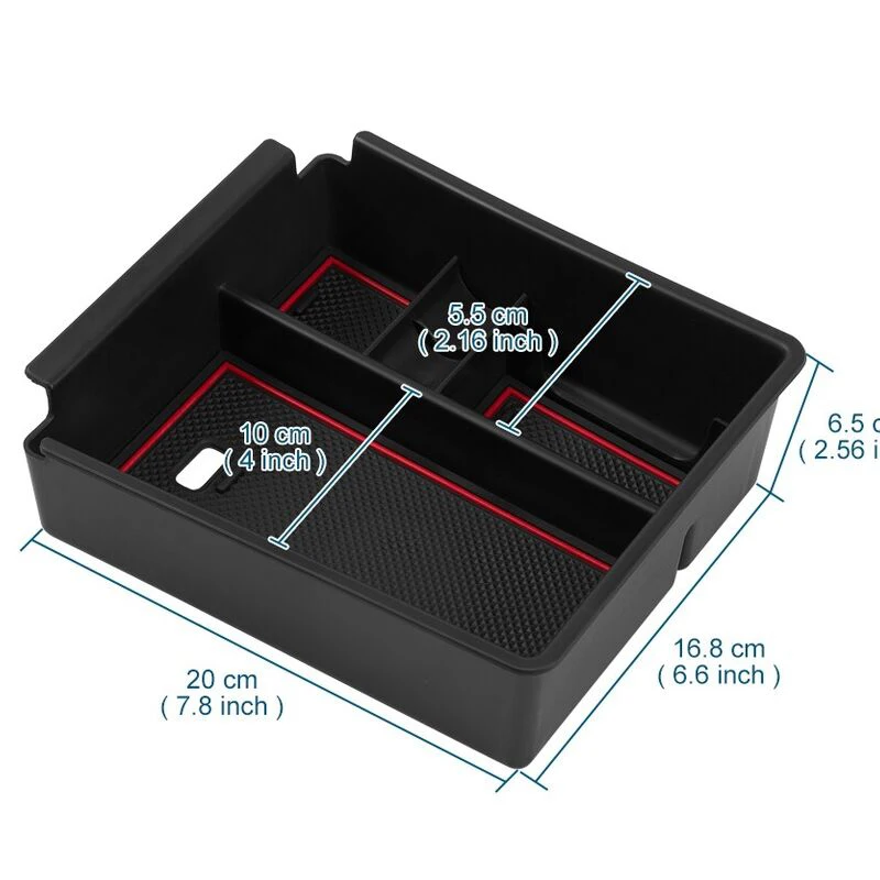 Console central do carro bandeja de armazenamento braço caixa com almofadas de aro vermelho apto para hyundai tucson nx4 2021 2022 abs