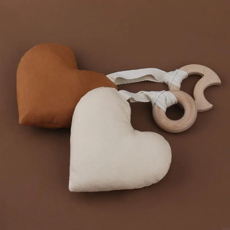 Baby-Schnuller-Clip-Kettenanhänger aus weicher Baumwolle, herzförmiger Schnullerhalter, Dekor