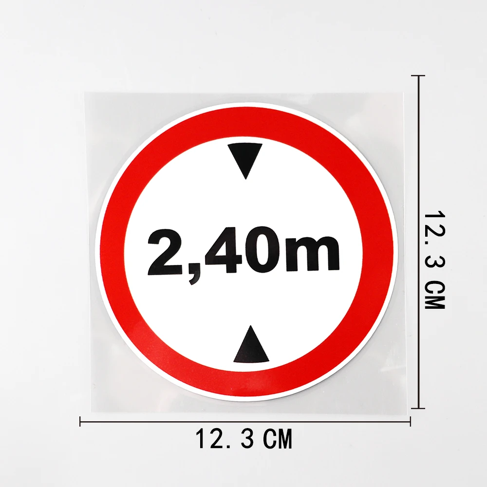 Warning Height Limit 2,40 M Truck Decal PVC Car Sticker 12.3CM×12.3CM