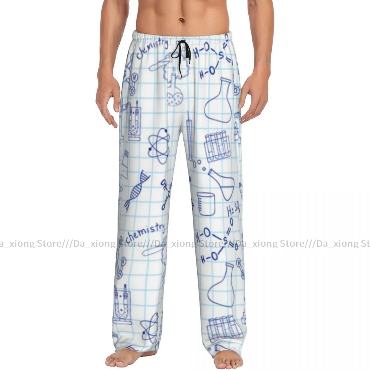 Men's Sleepwear Loose Sleep Pants Pajamas Science Chemistry Geometry Math Nerd Geek Genius Long Lounge Bottoms Casual Homewear